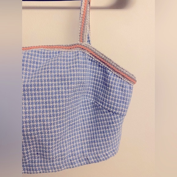 SHEIN Tweed Crop Top in Blue/Pink - Picture 5 of 10